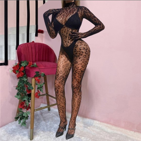 Lux Sexy Cheetah Bodystocking - Picture 2 of 4